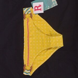 Aaron Chang Yellow Polka Dot One-Piece Swim Bottom Style